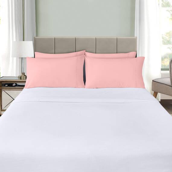 Utopia Bedding King-Size-Kissenbezüge – 4er-Pack – Hotelverschluss – weicher, gebürsteter Mikrofaserstoff – schrumpf- und farbecht, Kissenbezüge, Kingsize, 20 X 40 Inches (Rosa)