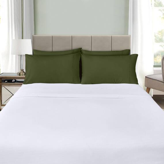 Utopia Bedding Queen-Kissenbezüge – 4er-Pack – Hotelverschluss – weicher, gebürsteter Mikrofaserstoff – schrumpf- und farbecht, Kissenbezüge, Queen-Size, 20 X 30 Inches (Oliv)