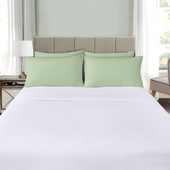 Utopia Bedding Queen-Kissenbezüge – 4er-Pack – Hotelverschluss – weicher, gebürsteter Mikrofaserstoff – schrumpf- und farbecht, Kissenbezüge, Queen-Size, 20 X 30 Inches (Queen, Salbeigrün)