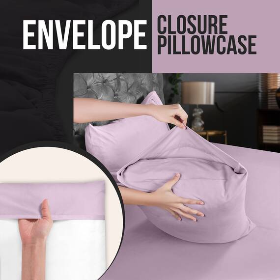 Utopia Bedding Queen-Kissenbezüge – 4er-Pack – Hotelverschluss – weicher, gebürsteter Mikrofaserstoff – schrumpf- und farbecht, Kissenbezüge, Queen-Size, 20 X 30 Inches (Lavendel)
