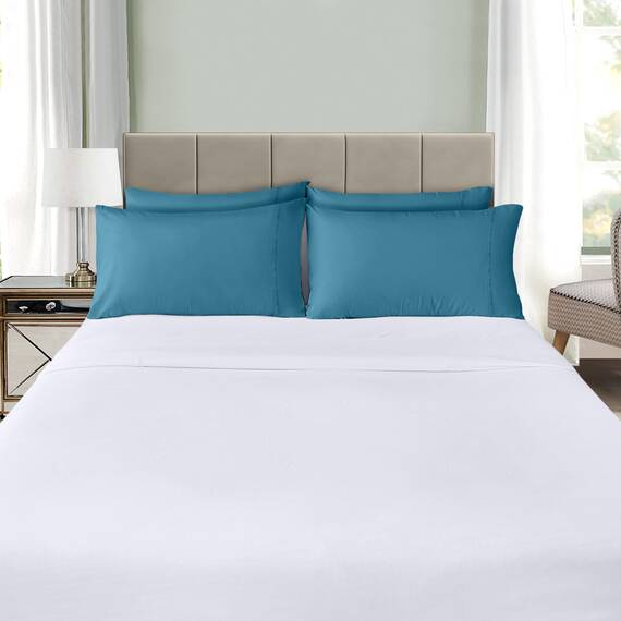 Utopia Bedding King-Kissenbezüge – 4er-Pack – Hotelverschluss – weicher, gebürsteter Mikrofaserstoff – schrumpf- und farbecht, Kissenbezüge, Kingsize, 20 X 40 Inches (Jeansblau)