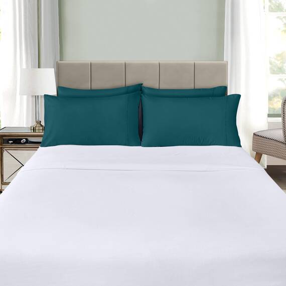 Utopia Bedding Queen-Kissenbezüge – 4er-Pack – Hotelverschluss – weicher, gebürsteter Mikrofaserstoff – schrumpf- und farbecht, Kissenbezüge, Queen-Size, 20 X 30 Inches (Blaugrün)