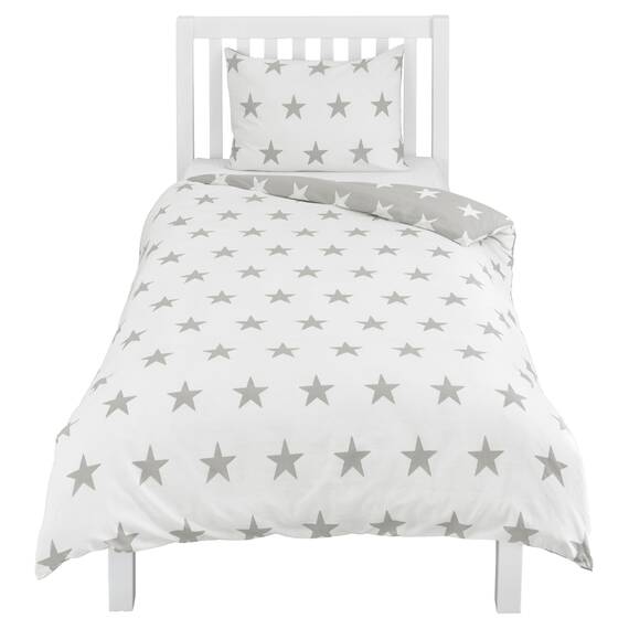 Bloomsbury Mill – Graue & Weiße Sterne – Zwei Kissenbezüge (zusätzlich) - 50cm x 75cm