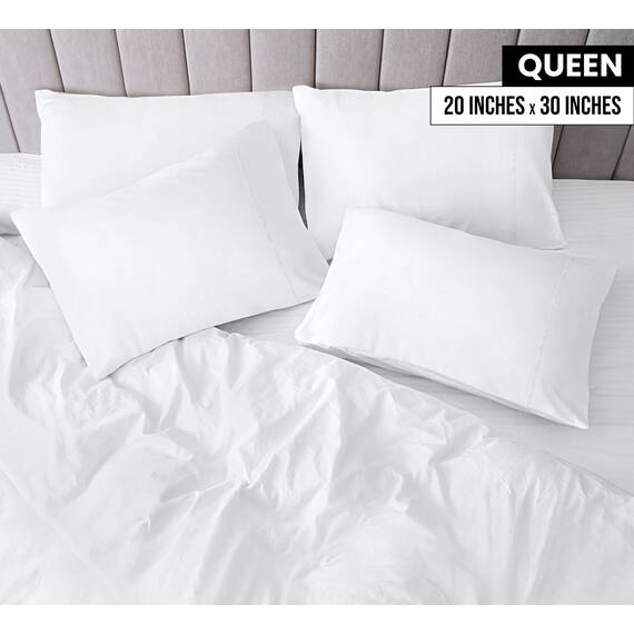 Utopia Bedding Queen-Kissenbezüge – 4er-Pack – Hotelverschluss – weicher, gebürsteter Mikrofaserstoff – schrumpf- und farbecht, Kissenbezüge, Queen-Size, 20 X 30 Inches (weiß)