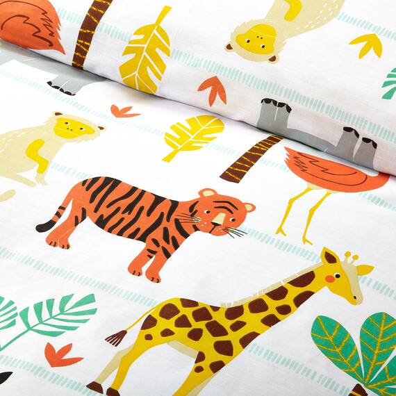 Bloomsbury Mill - Safari-Abenteuer – Dschungeltiere - Zwei Kissenbezüge (zusätzlich) - 50cm x 75cm