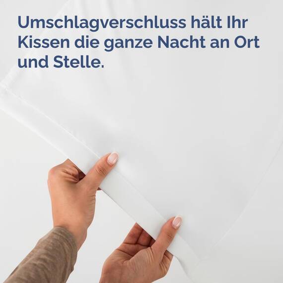 Kissenbezüge 40x80 cm Weiß im 2er-Pack - Weiche Kopfkissenbezüge aus Mikrofaser - Atmungsaktive, pflegeleichte und knitterfreie Kissenhüllen - Maschinenwaschbar mit Hotelverschluss - Oeko-TEX