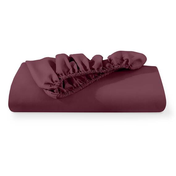 Bare Home Spannbettlaken für Doppelbett – Premium 1800 ultraweiche Mikrofaser – ultraweich, knitterfrei – tiefe Tasche – 35 cm tief – Doppelbett-Spannbetttuch (Doppelbett, Burgunderrot)