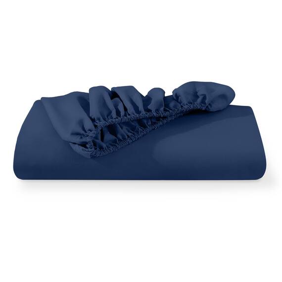 Bare Home Spannbettlaken für kleines Doppelbett – Premium 1800 ultraweiche Mikrofaser – ultraweich – Tiefe Tasche – 35 cm tief – kleines Doppelbett-Spannbetttuch (kleines Doppelbett, dunkelblau)