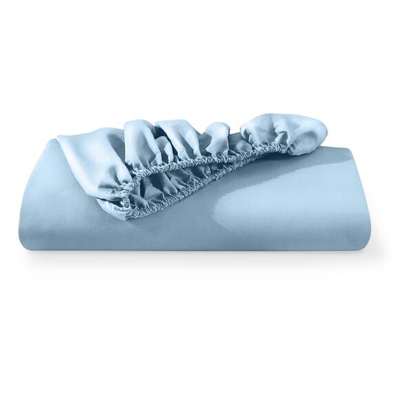 Bare Home Spannbettlaken für Einzelbett, hochwertiges 1800 ultraweiches Mikrofaser, knitterfrei, tiefe Tasche, 38 cm tief, Einzelbett-Spannbetttuch (Einzelbett, Hellblau)