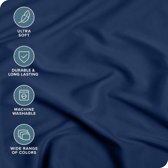 Bare Home Spannbettlaken für kleines Doppelbett – Premium 1800 ultraweiche Mikrofaser – ultraweich – Tiefe Tasche – 35 cm tief – kleines Doppelbett-Spannbetttuch (kleines Doppelbett, dunkelblau)