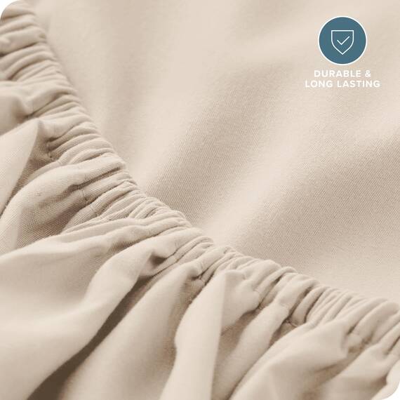 Bare Home Spannbettlaken für Einzelbett – Premium 1800 ultraweiche Mikrofaser – ultraweich knitterfrei – tiefe Tasche – 35 cm tief – 38,1 cm tief – Spannbettlaken für Einzelbett (Einzelbett, Sand)