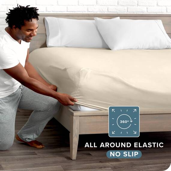 Bare Home Spannbettlaken für King-Size-Betten – Premium 1800 ultraweiche Mikrofaser – ultraweich, knitterfrei – tiefe Tasche – 35 cm tief – 38,1 cm tief – King-Size-Spannbetttuch (King-Size-Bett)