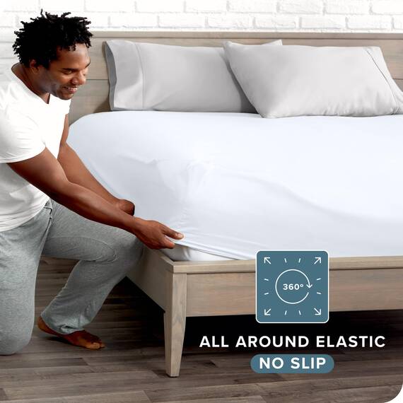 Bare Home Spannbettlaken für Super-King-Size-Betten – Premium 1800 ultraweiche Mikrofaser – ultraweiche, knitterfreie – Tiefe Tasche – 35 cm tief -Spannbetttuch (Super-King-Size-Bett, weiß)