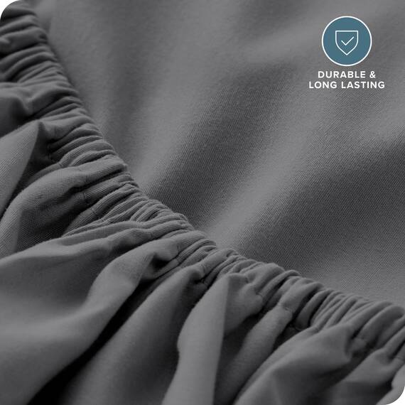 Bare Home Spannbettlaken für King-Size-Bett, Premium-Mikrofaser, ultraweiches 1800 Mikrofaser, knitterfrei, tiefe Tasche, 35 cm tief, King-Size-Spannbetttuch (Kingsize, Grau)