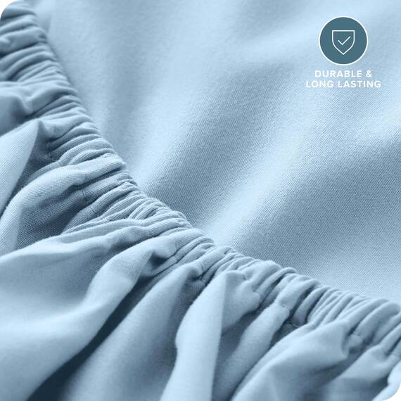 Bare Home Spannbettlaken für Super-King-Size-Betten – Premium 1800 ultraweiche Mikrofaser – ultraweich, knitterfrei – Tiefe Tasche – 35 cm tief (Super-Kingsize, Hellblau)
