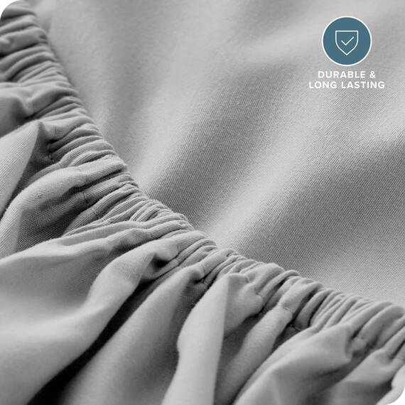 Bare Home Spannbettlaken für Super-King-Size-Betten – Premium 1800 ultraweiche Mikrofaser – ultraweich, knitterfrei – Tiefe Tasche – 35 cm tief (Super-King-Size, Hellgrau)
