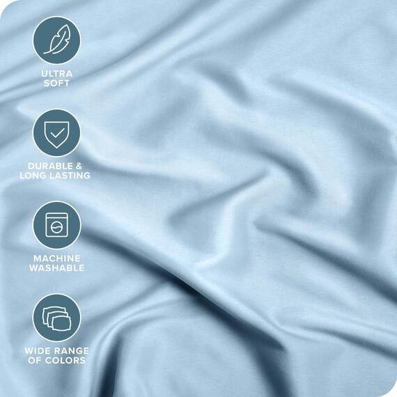 Bare Home Spannbettlaken für Doppelbett – Premium 1800 ultraweiche Mikrofaser – ultraweich, knitterfrei – Tiefe Tasche – 35 cm tief – Spannbettlaken für Doppelbett (Doppelbett, Hellblau)
