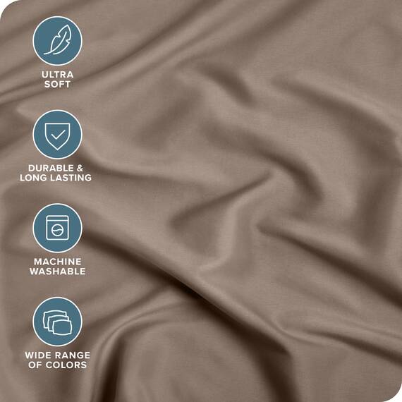 Bare Home Spannbettlaken für Doppelbett, hochwertiges 1800er-Mikrofaser-Bettlaken, knitterfrei, tiefe Tasche, 38 cm tief, Spannbettlaken für Doppelbett (Doppelbett, Taupe)