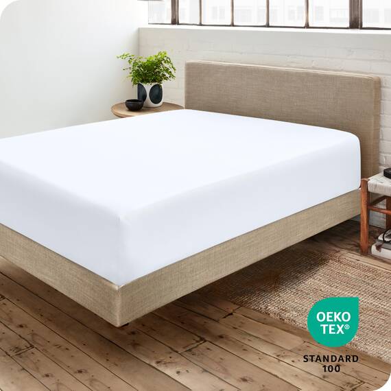 Bare Home Spannbettlaken für King-Size-Bett, Premium-Mikrofaser, ultraweiches 1800 Mikrofaser, knitterfrei, tiefe Tasche, 35 cm tief, King-Size-Spannbetttuch (Kingsize, Weiß)