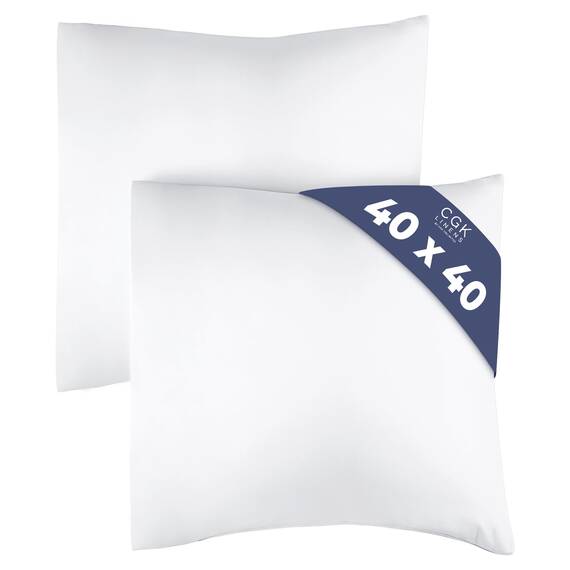 Kissenbezüge 40x40 cm Weiß im 2er-Pack - Weiche Kopfkissenbezüge aus Mikrofaser - Atmungsaktive, Pflegeleichte und knitterfreie Kissenhüllen - Maschinenwaschbar mit Hotelverschluss - Oeko-TEX
