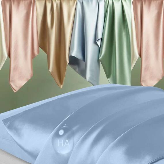 Seidenkissenbezug, 2er-Pack, natürliche Maulbeerseide, Anti-Akne-Seide-Kissenbezug für Haar und Haut, King-Size-Seidensatin-Kissenbezüge, Geschenke für Damen und Herren, Haze Blue