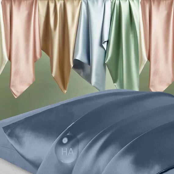 Seidenkissenbezug, 2er-Pack, natürliche Maulbeerseide, Anti-Akne-Seide-Kissenbezug für Haar und Haut, King-Size-Seidensatin-Kissenbezüge, Geschenke für Damen und Herren, Aschblau