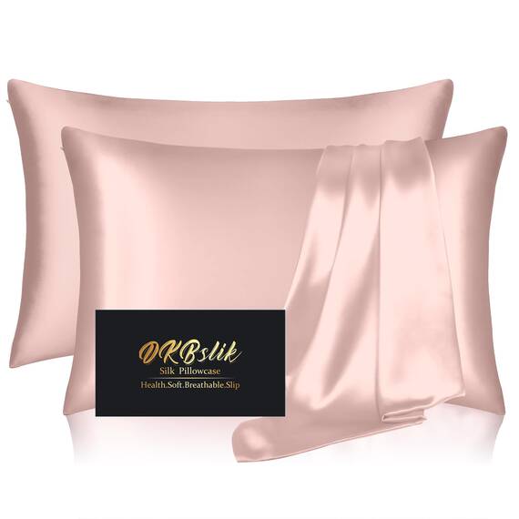 Kissenbezug aus Maulbeerseide, für Queensize-Betten, Anti-Akne, natürlicher Seidensatin, für Haar und Haut, Geschenke für Frauen und Männer, mit Reißverschluss, Korallenrot, 2 Stück