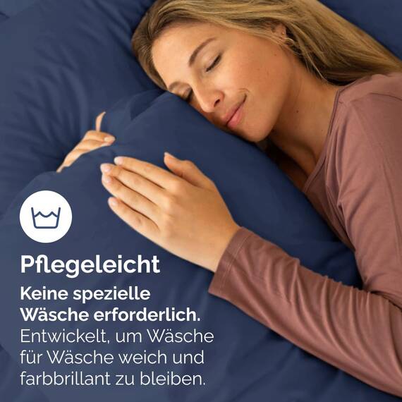 Kissenbezüge 40x80 cm Marineblau im 2er-Pack - Weiche Kopfkissenbezüge aus Mikrofaser - Atmungsaktive, pflegeleichte und knitterfreie Kissenhüllen - Maschinenwaschbar mit Hotelverschluss - Oeko-TEX