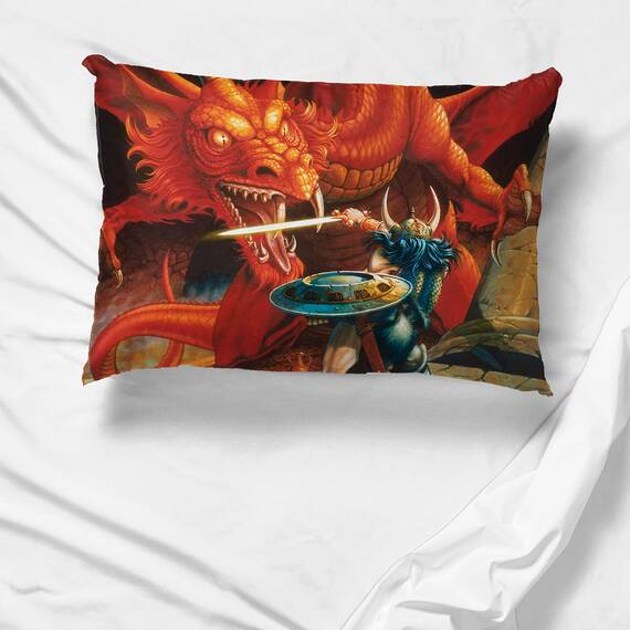 Jay Franco Dungeons & Dragons Red Box 1 Wende-Kissenbezug – Super Soft Bedding (Offizielles Dungeons & Dragons Produkt)