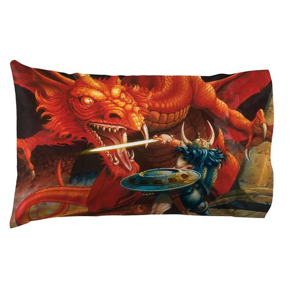 Jay Franco Dungeons & Dragons Red Box 1 Wende-Kissenbezug – Super Soft Bedding (Offizielles Dungeons & Dragons Produkt)