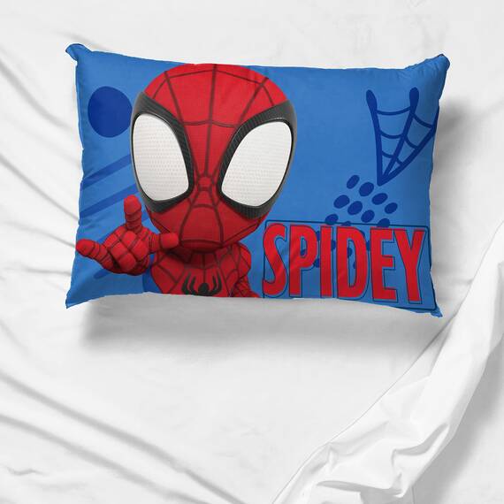 Jay Franco Marvel Spidey and His Amazing Friends Team Spidey 1 Einzel-Kissenbezug, doppelseitig, superweiche Kinderbettwäsche (offizielles Marvel-Produkt)