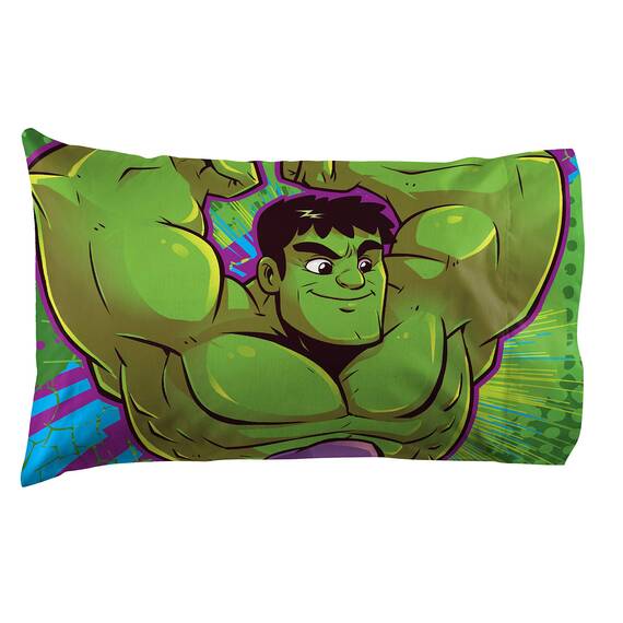 Marvel Super Hero Adventures Hulk Out 1 Pack Pillowcase - Double-Sided Kids Super Soft Bedding (Official Marvel Product)