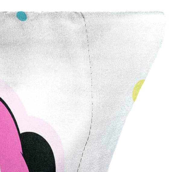 Disney Minnie Mouse Rainbow Stripe 1 Single Reversible Pillowcase - Double-Sided Kids Super Soft Bedding (Official Disney Product)
