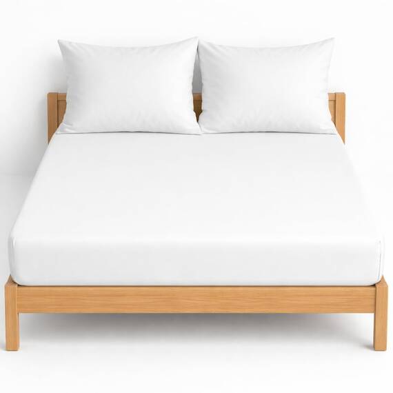 NIYS Luxury Bedding Spannbettlaken aus feinster 100 % ägyptischer Baumwolle, 25 cm, in 15 Farben (Weiß, Einzelbett + Kissenbezüge)