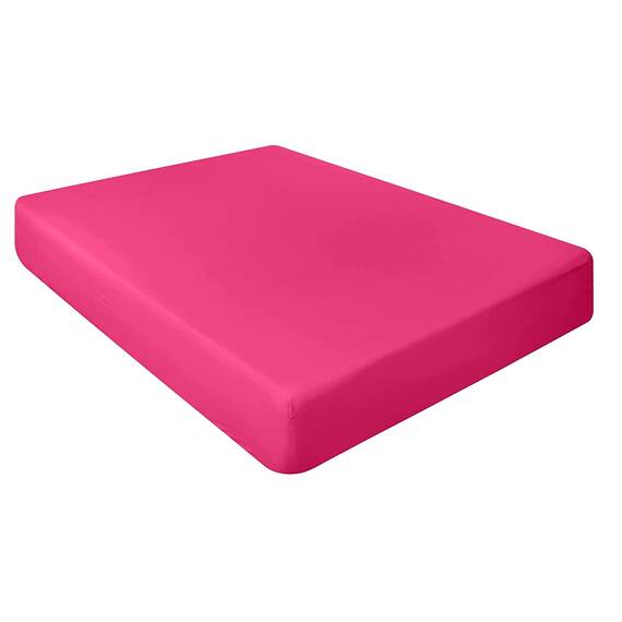 Spannbettlaken, 23 cm tief, 100% ägyptische Baumwolle, Matrimonio, groß, Fuchsia
