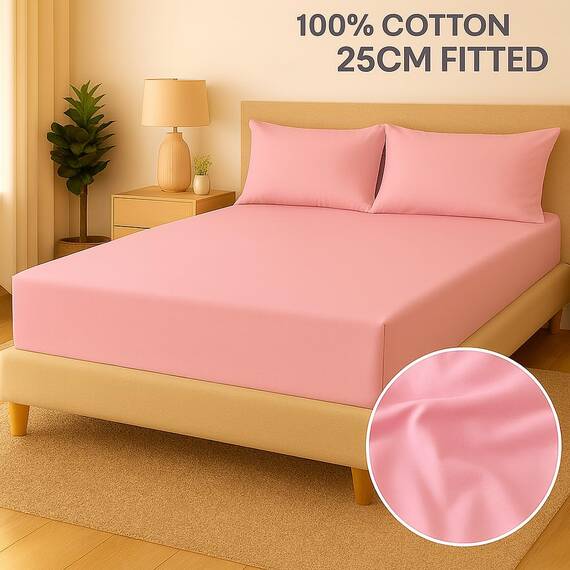 NIYS Luxury Bedding Feinste Spannbettlaken aus 100 % ägyptischer Baumwolle, 25 cm, Super-King-Size-Bett, Rosa