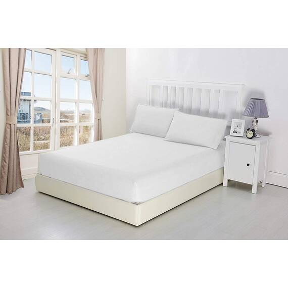 Spannbettlaken, feinste 100 % ägyptische Baumwolle, 23 cm, weiß, Super King