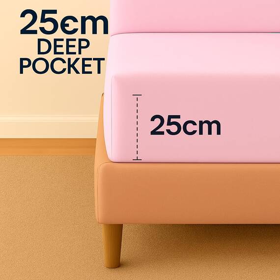 NIYS Luxury Bedding Feinste Spannbettlaken aus 100 % ägyptischer Baumwolle, 25 cm, Super-King-Size-Bett, Rosa