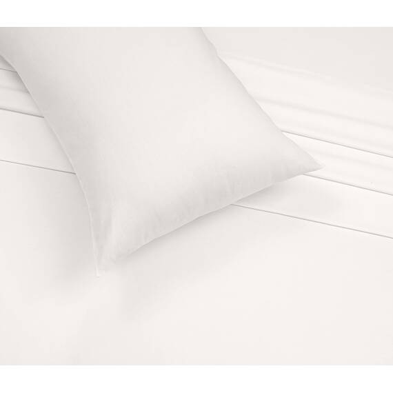 RUVANTI Bettlaken aus 100% Baumwolle für Queen-Size-Bett, knusprig, kühlendes Perkal-Bettlaken, atmungsaktiv und langlebig, Queen-Size-Bettlaken-Set, Tiefe Tasche 38,1 cm, gebrochenes Weiß, 4-teilig