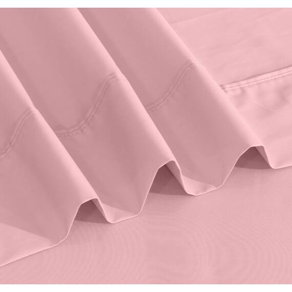 RUVANTI Bettlaken-Set aus 100% Baumwolle, atmungsaktive Perkal-Webart, 35,6 cm Tiefe Taschen, Hotelstandard, angenehm kühl, langlebig, einfarbig, California-King-Size, 4-teilig, Brautrose