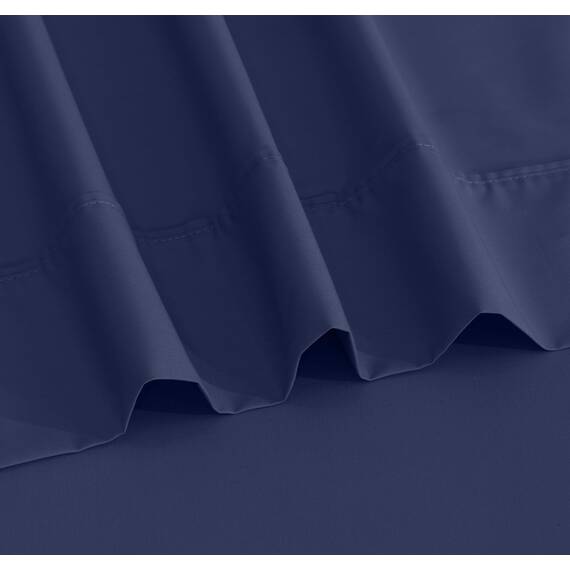 RUVANTI Bettlaken-Set aus 100 % Baumwolle, atmungsaktive Perkal-Webart, 40,6 cm tiefe Taschen, Hotelstandard, angenehm kühl, langlebig, einfarbig, Doppelbett, 4-teilig, Kronenblau
