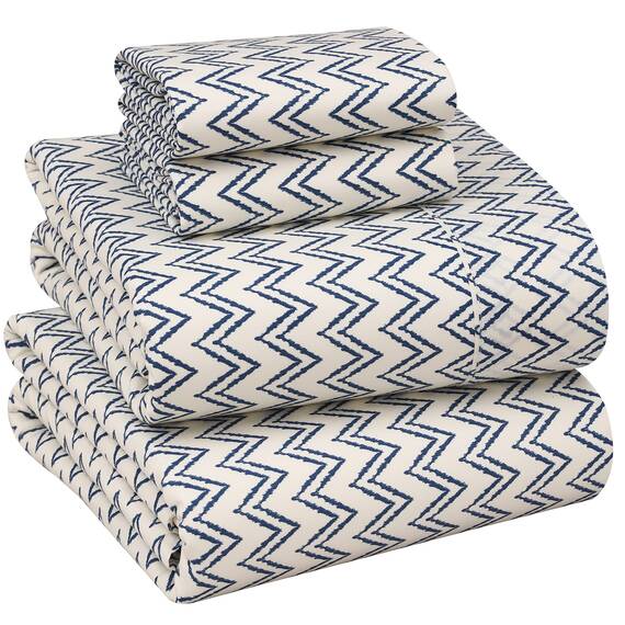RUVANTI Bettwäsche-Set für King-Size-Betten aus 100% Baumwolle, 4-teilig, weich und atmungsaktiv, Perkal-Bettwäsche, Tiefe Tasche, 40,6 cm, Hotelstandard, kühles Gefühl, langlebig, perfektes