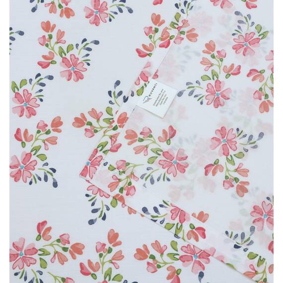 RUVANTI Bettlaken-Set aus 100 % Baumwolle, atmungsaktive Perkal-Webart, 35,6 cm tiefe Taschen, Hotelstandard, angenehm kühl, langlebig, Blumendesign, California-King-Size, 4-teilig, Bloomex
