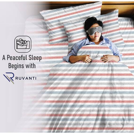 RUVANTI Bettlaken-Set aus 100% Baumwolle für King-Size-Betten – Perkal-Bettlaken mit kühlender Wirkung und atmungsaktiver, langlebiger Kingsize-Bettwäsche – 4-teiliges Set mit 40,6 cm tiefen Taschen