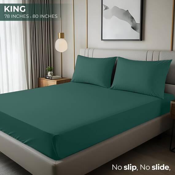 Utopia Bedding Spannbettlaken für King-Size-Bett, Tiefe Taschen, weiche Mikrofaser, schrumpft und lichtbeständig, pflegeleicht, nur 1 Spannbetttuch, Smaragdgrün
