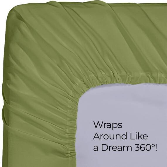 Utopia Bedding Queen-Size Spannbettlaken, Tiefe Taschen, weiche Mikrofaser, schrumpf- und farbbeständig, pflegeleicht, nur 1 Spannbettlaken (Olivgrün)