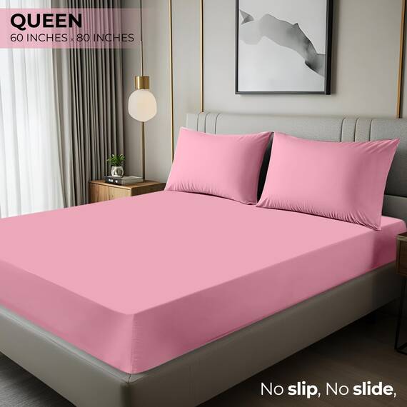 Utopia Bedding Queensize-Spannbetttuch – Bettlaken – Tiefe Tasche – weiche Mikrofaser – einlauf- und lichtbeständig, pflegeleicht, nur 1 Spannbetttuch (rosa)