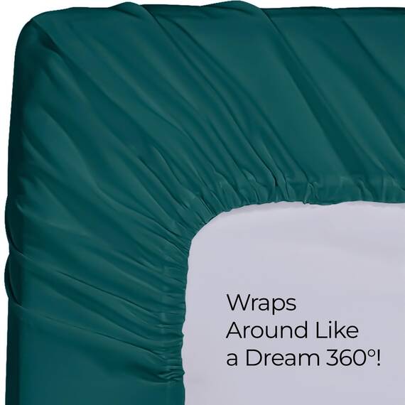 Utopia Bedding Queensize-Spannbettlaken, Tiefe Taschen, weiche Mikrofaser, schrumpft und lichtbeständig, pflegeleicht, nur 1 Spannbetttuch, Blaugrün
