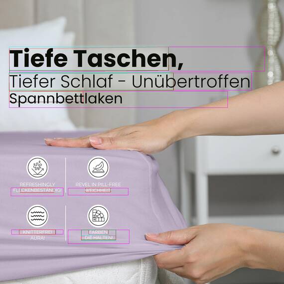 Utopia Bedding Queensize-Spannbettlaken, Tiefe Taschen, weiche Mikrofaser, schrumpft und lichtbeständig, pflegeleicht, nur 1 Spannbetttuch (Lavendel)