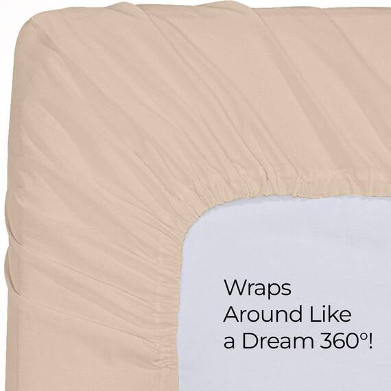 Utopia Bedding Queensize-Spannbetttuch, Tiefe Taschen, weiche Mikrofaser, schrumpft und lichtbeständig, pflegeleicht, nur 1 Spannbetttuch, Beige